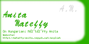 anita mateffy business card